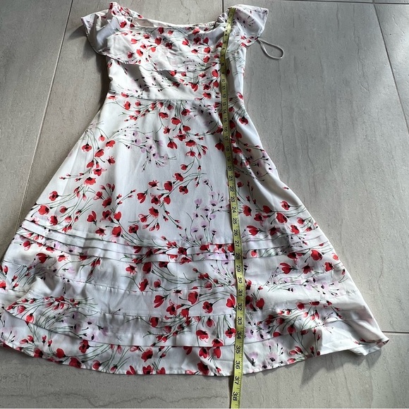 Banana Republic Off Shoulder Flower Print Knee Length  Dress Size 0 - Picture 8 of 15